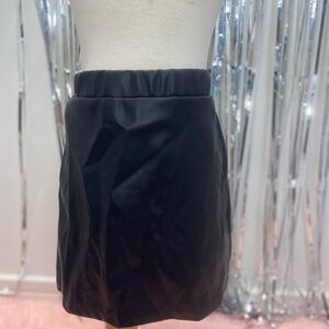 Black Leather Mini Skirt For Girls size 7.